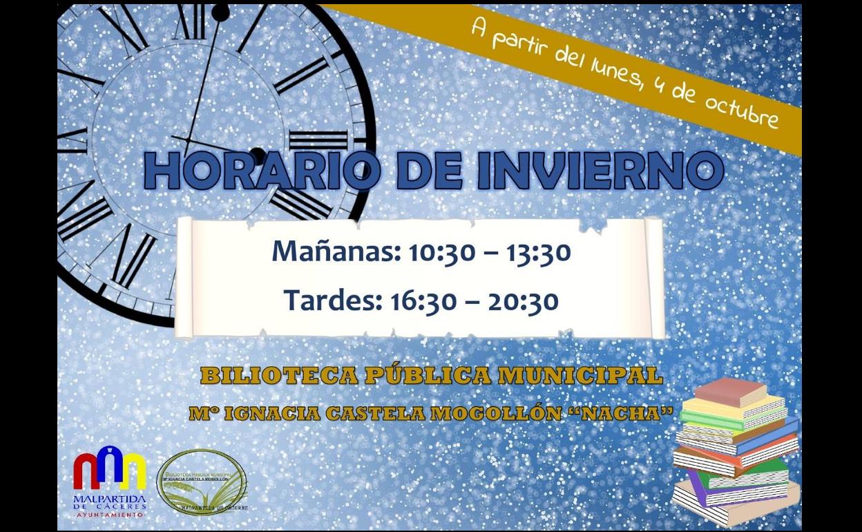 La biblioteca recupera el horario de invierno