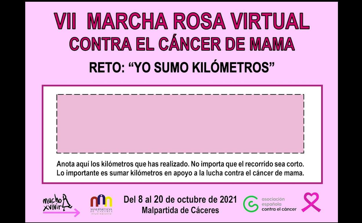 Malpartida de Cáceres celebra una Marcha Rosa virtual
