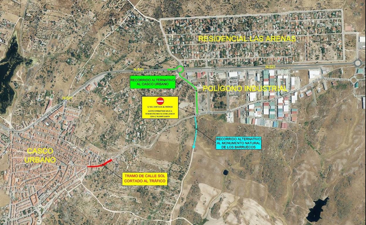 Itinerarios alternativos durante las obras. 