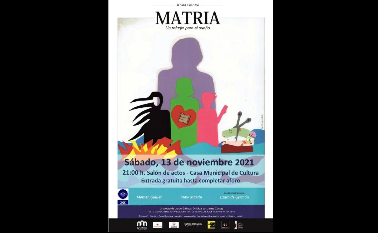 El grupo de teatro Aldaba Siglo XXI lleva a Malpartida de Cáceres 'Matria, un refugio para el sueño'