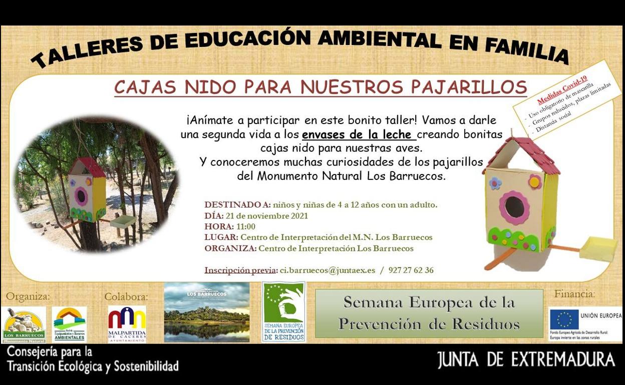 Un taller para elaborar cajas nido para los pajarillos de Los Barruecos