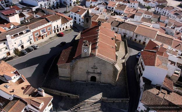 Vista aérea de la iglesia. 
