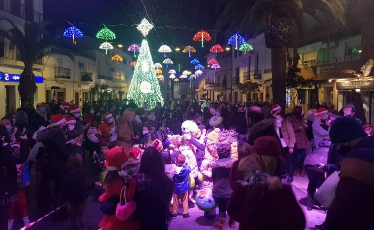 Encendido de luches de Navidad. 