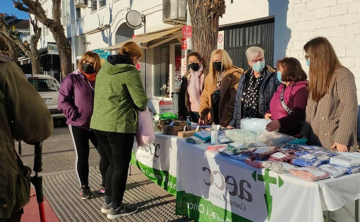 Puesto en el mercadillo local. 