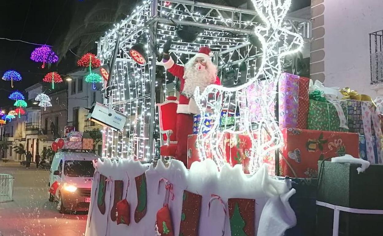 Papá Noel en su trineo las pasadas Navidades. 