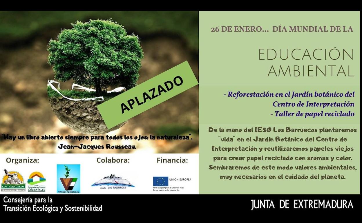 El Centro de Interpretación aplaza la actividad para conmemorar el Día Mundial de la Educación Ambiental