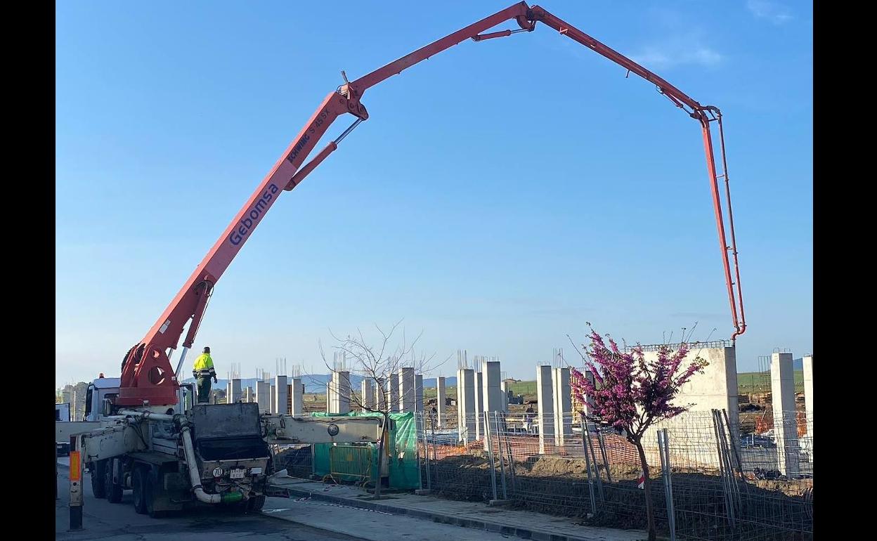 Obras del nuevo colegio. 