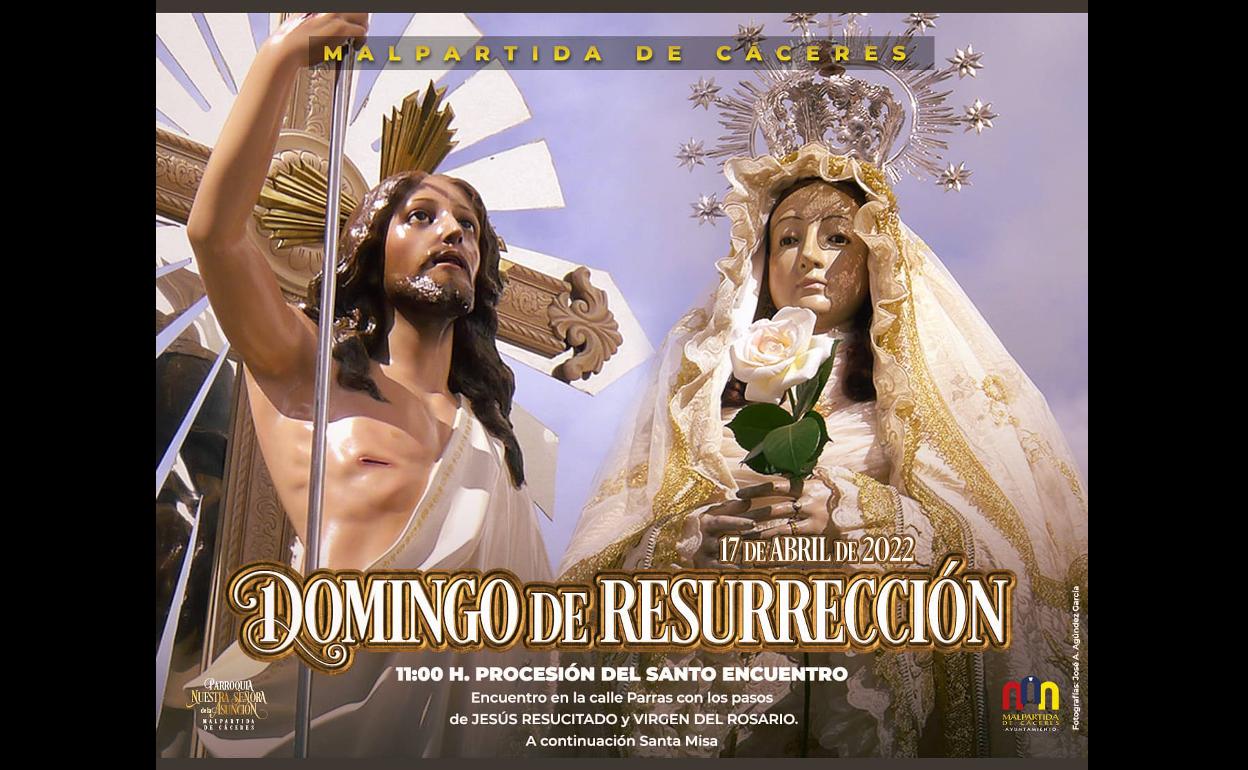 La procesión del 'Santo Encuentro' pone fin a la Semana Santa malpartideña