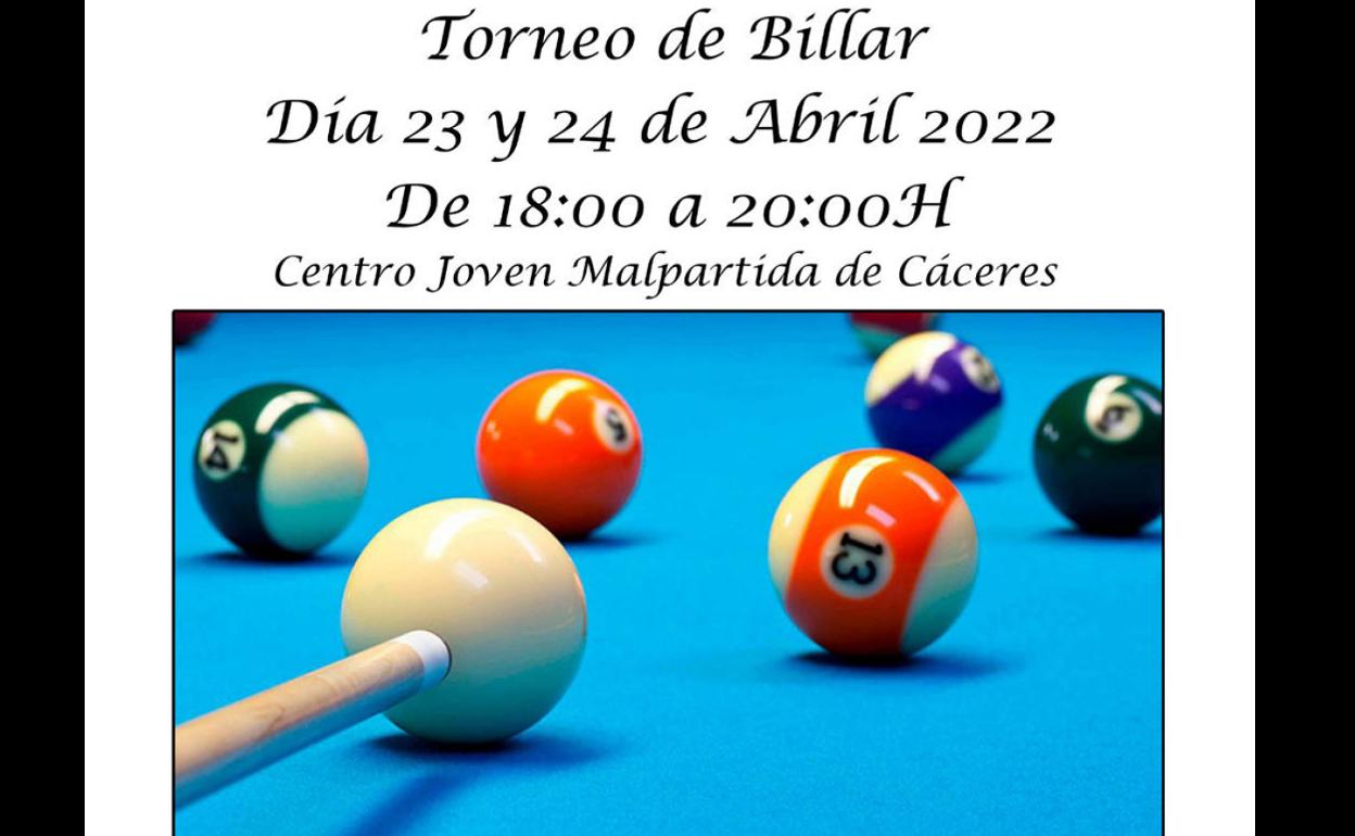 Abiertas las inscripciones para el Torneo de Billar del Centro Joven