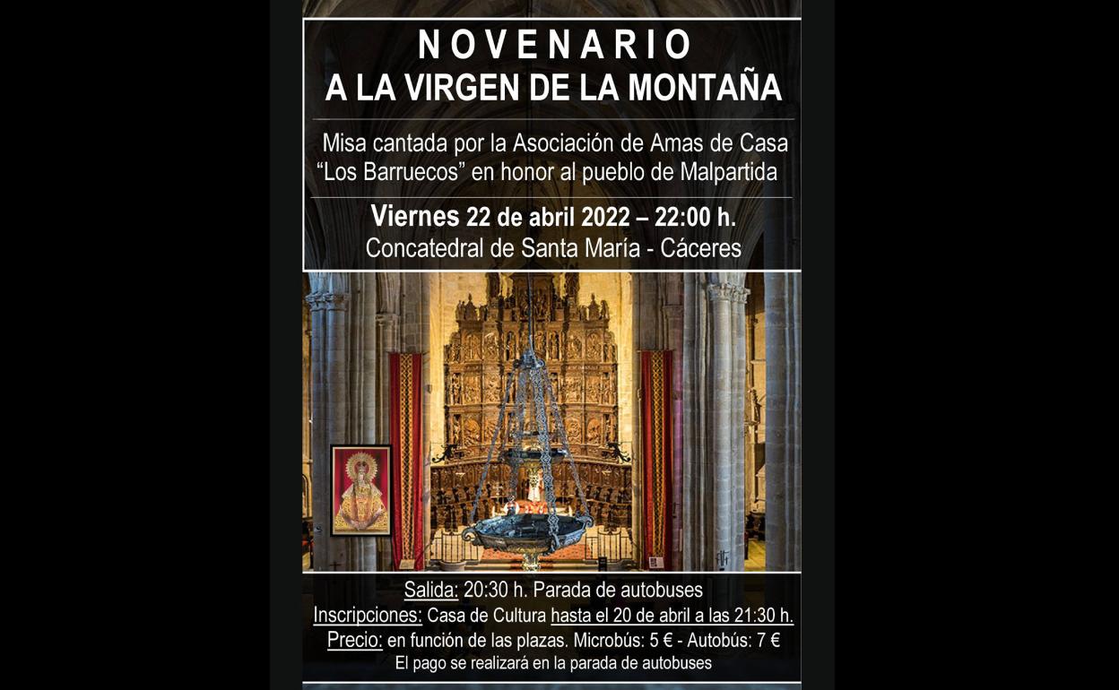 Las Amas de Casa 'Los Barruecos' cantarán la misa en honor al pueblo de Malpartida en la Concatedral de Santa María