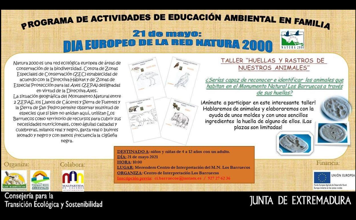 El Centro de Interpretación celebrará el Día Europeo de la Red Natura 2000 con un Taller en Familia