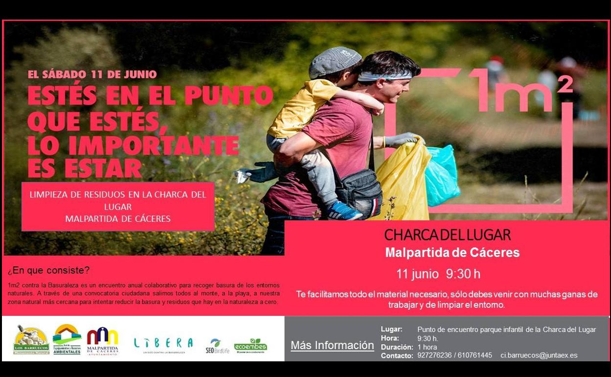 '1m2 contra la basuraleza' limpiará la Charca del Lugar