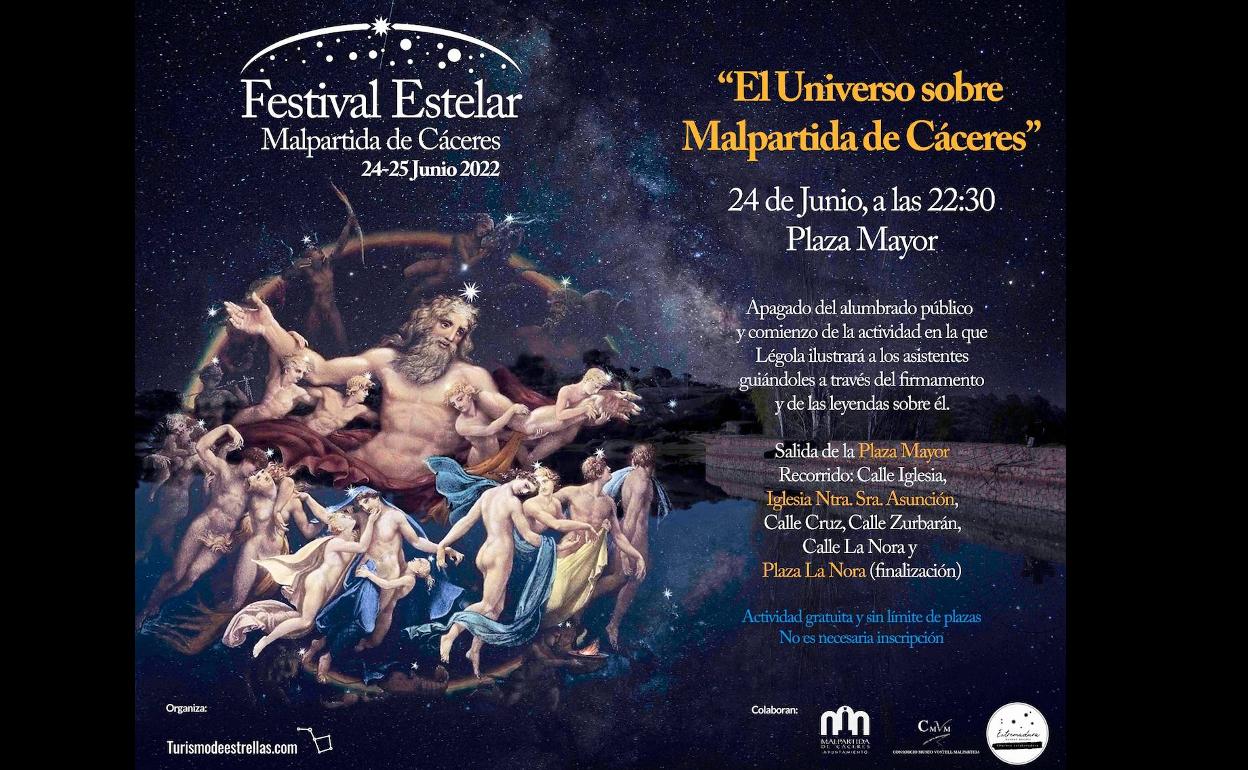 Apagado del alumbrado público para la actividad 'El Universo sobre Malpartida de Cáceres'