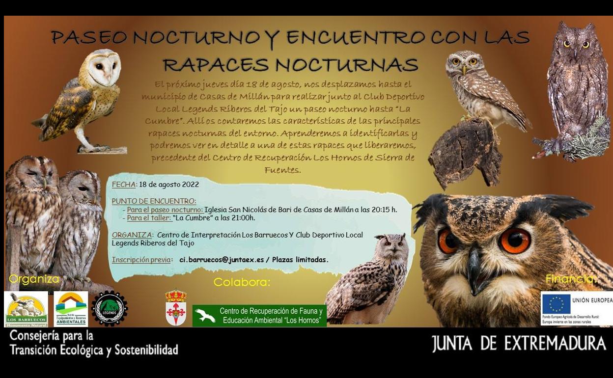 El Centro de Interpretación organiza un Paseo Nocturno y Encuentro con las Rapaces