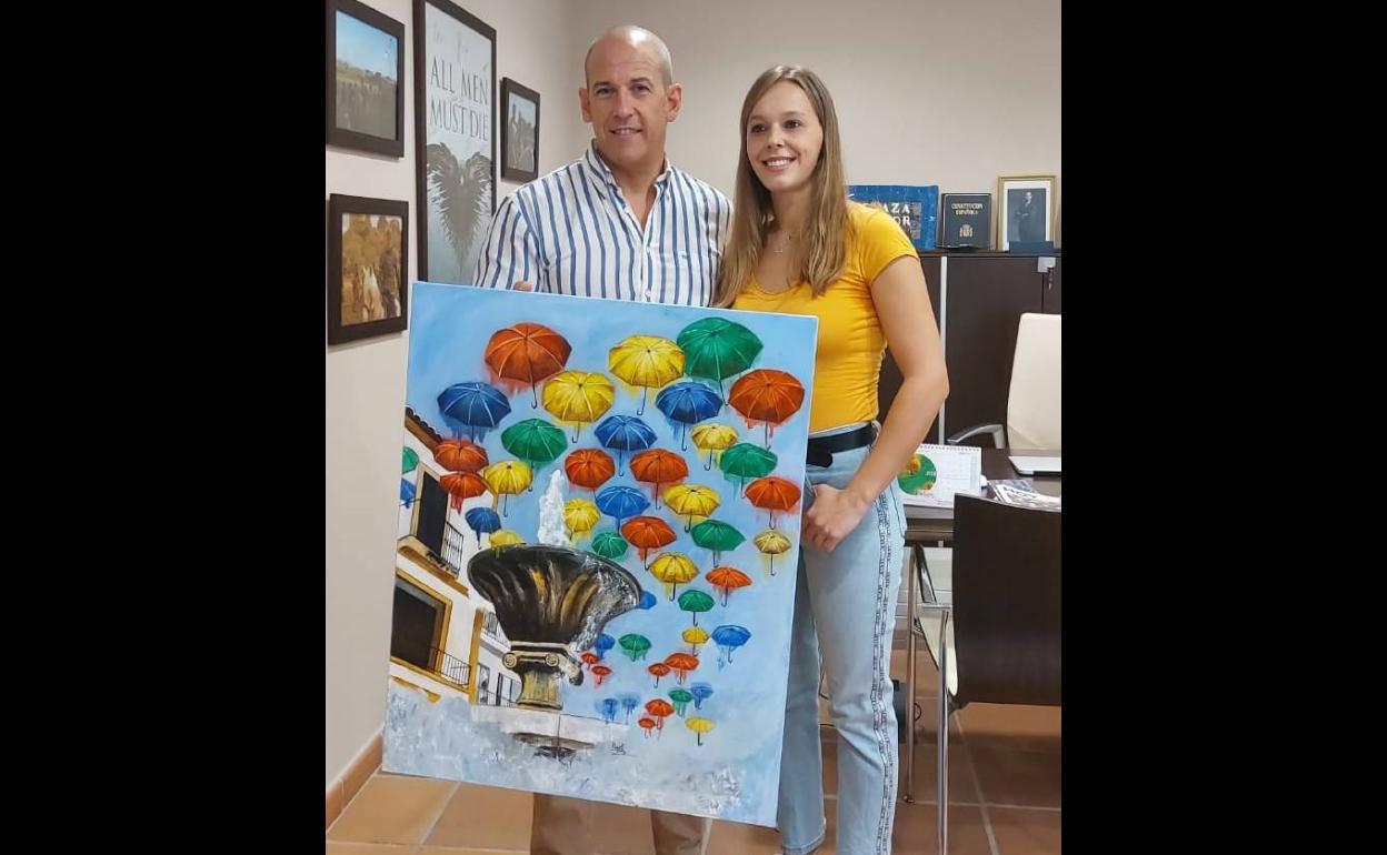 Raquel Nieto Rey dona al Ayuntamiento su obra 'El arte colorea la vida'