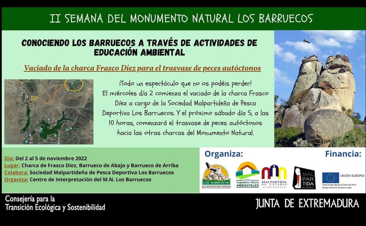 Entre el 2 el 5 de noviembre se vaciará la charca Frasco Díez para el trasvase de peces autóctonos