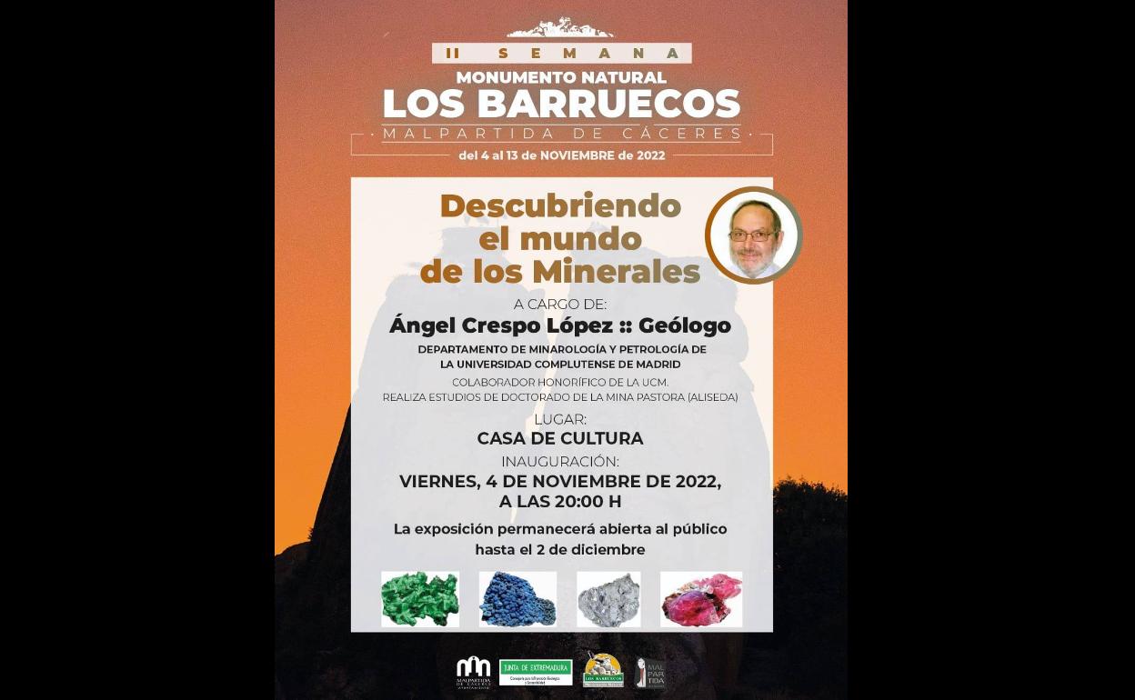 El geólogo Ángel Crespo imparte una charla sobre los minerales en la Casa de Cultura