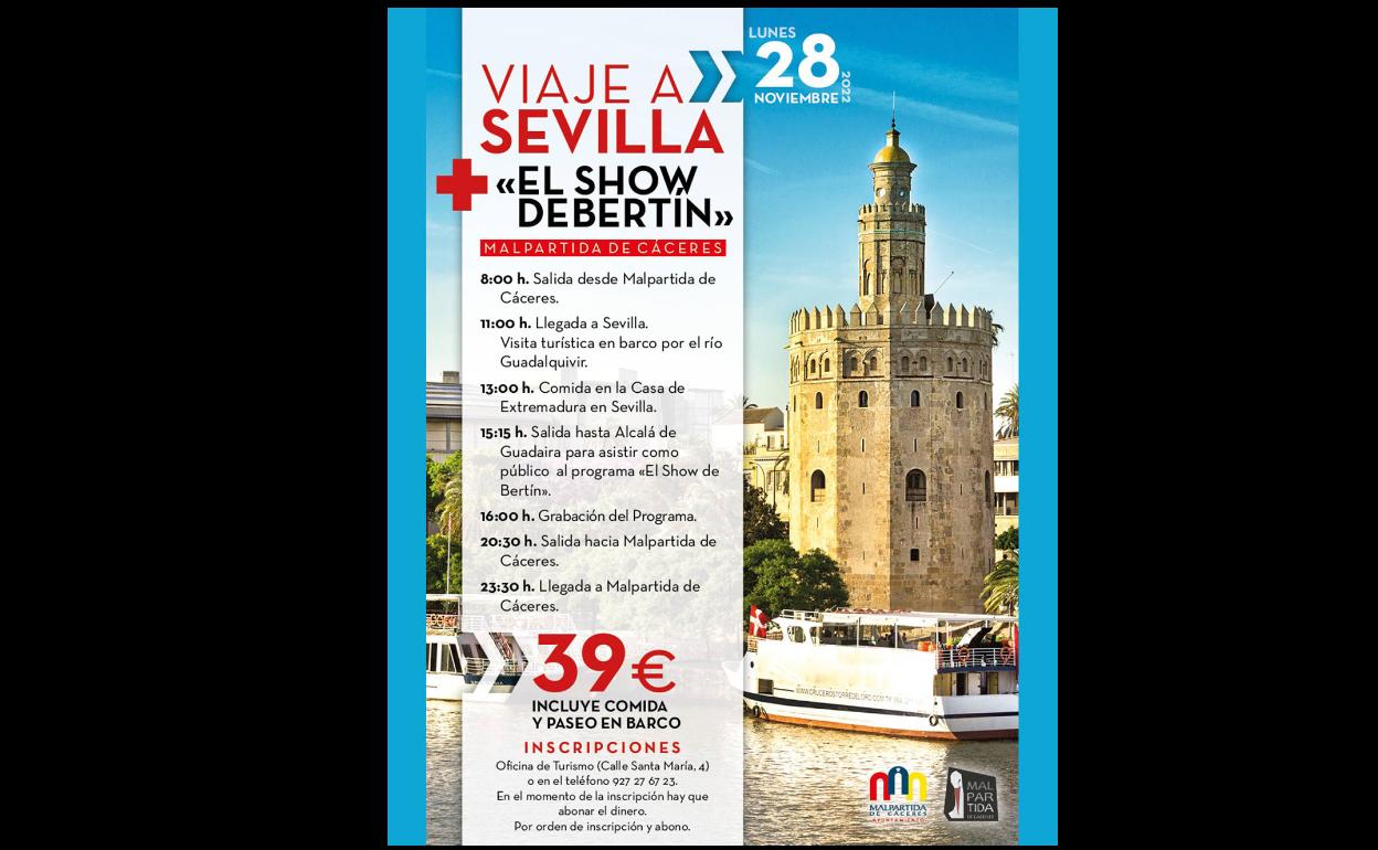 El Ayuntamiento pondrá autobuses para visitar Sevilla y asistir a la grabación de 'El Show de Bertín'