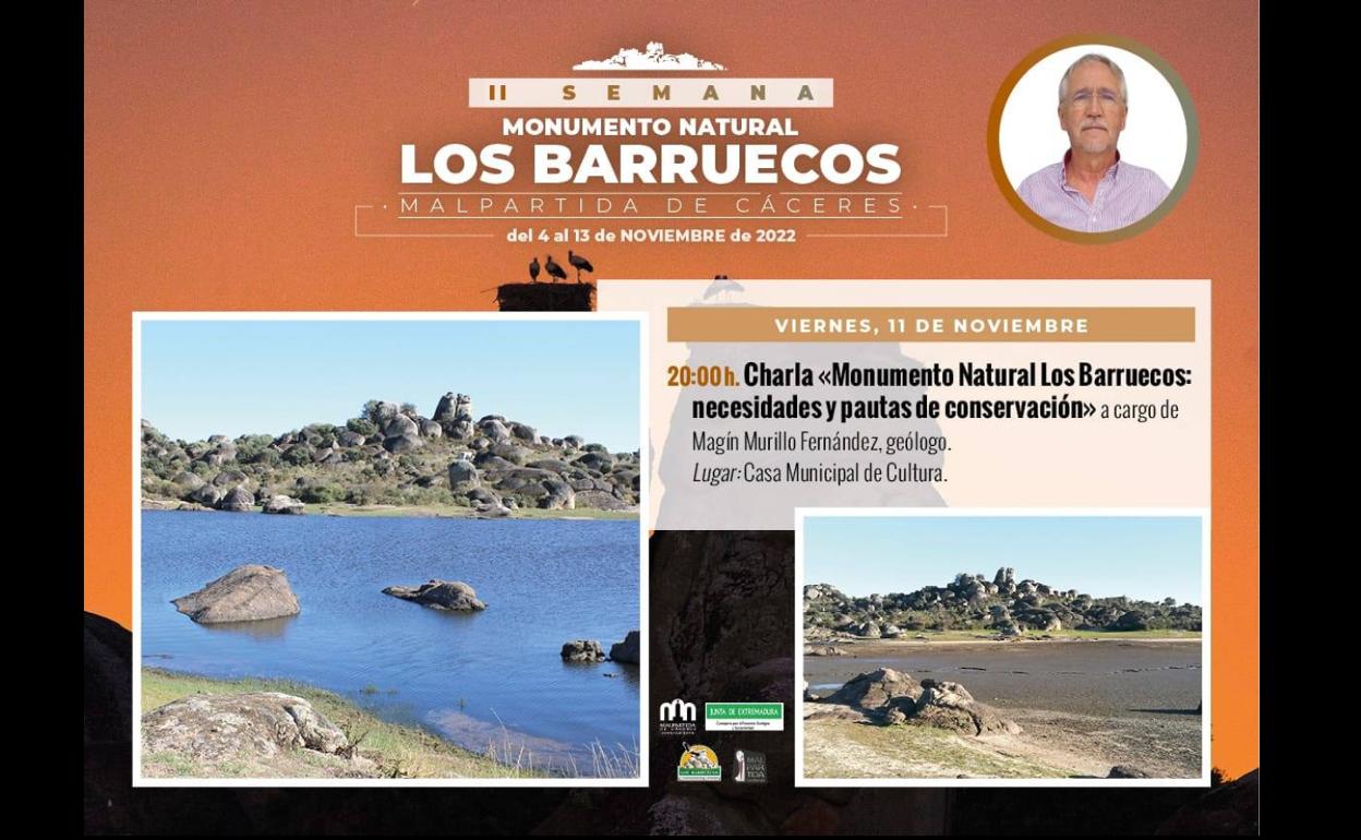 El geólogo Magín Murillo imparte una charla sobre las necesidades y pautas de conservación de Los Barruecos