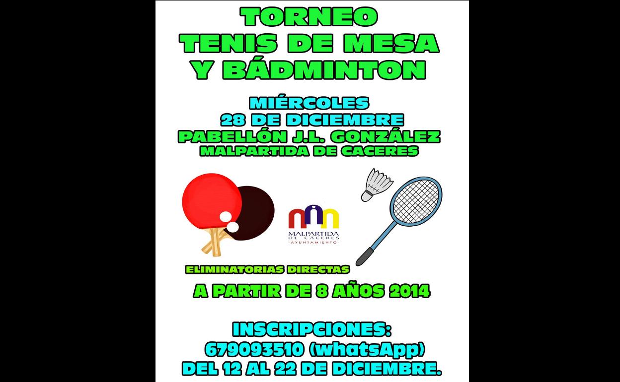 Torneo de Tenis de Mesa y Bádminton en Navidad