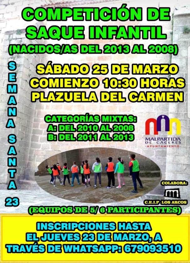 Abiertas las inscripciones las la Competición de Saque Infantil