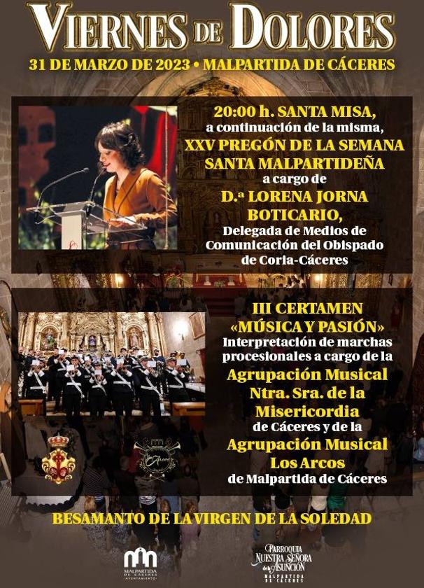 El Viernes de Dolores da comienzo a la Semana Santa malpartideña