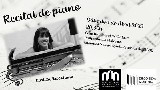 Carlota Arcos ofrece un recital de piano en Malpartida de Cáceres