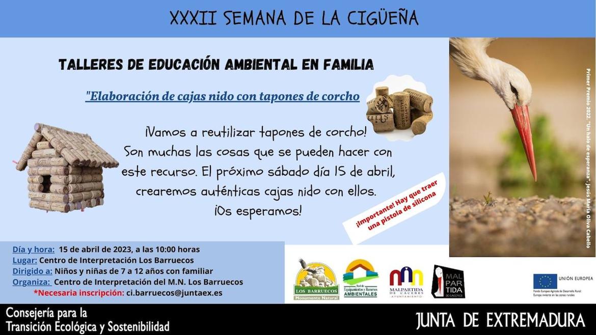 El Centro de Interpretación organiza un taller para elaborar cajas nido con tapones de corcho