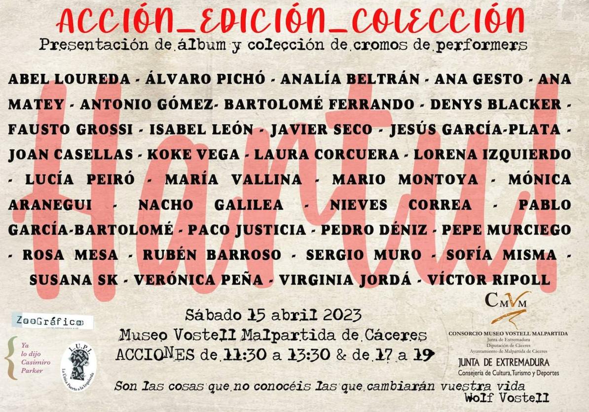 Los 'performers' españoles más representativos realizan acciones en el MVM en la presentación de un atípico álbum de cromos