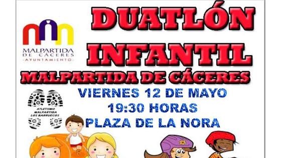 Los más pequeños de Malpartida de Cáceres podrán disfrutar de un duatlón infantil