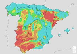 Predicción de riesgo de incendios para el 14 de mayo.