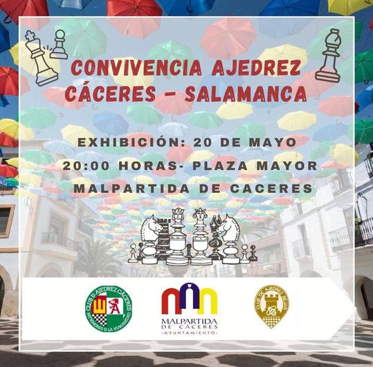 Cáceres y Béjar ofrecen una exhibición de ajedrez en la Plaza Mayor