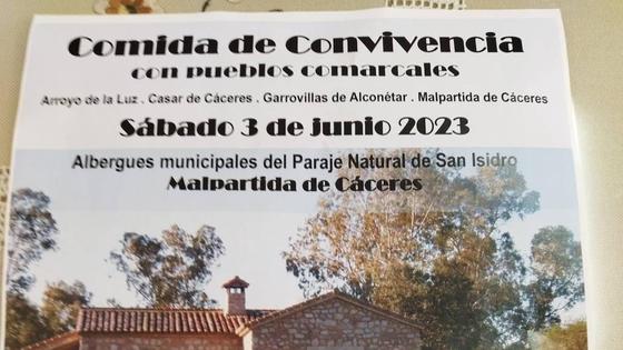 Malpartida de Cáceres acogerá una Comida de Convivencia con Pueblos Comarcales