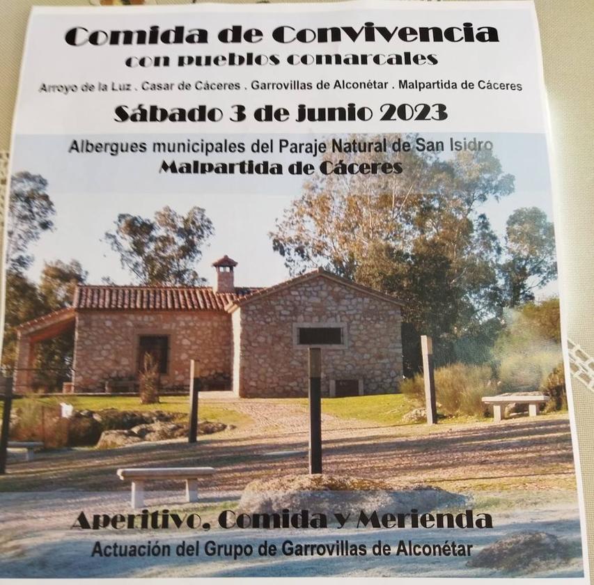 Malpartida de Cáceres acogerá una Comida de Convivencia con Pueblos Comarcales
