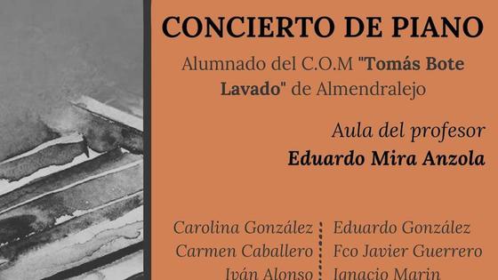Los alumnos del COM Tomás Bote Lavado ofrecen un concierto de piano en Malpartida de Cáceres