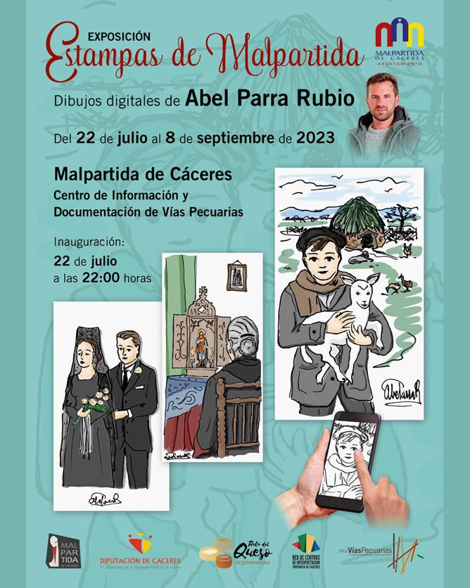 Abel Parra inaugura su exposición 'Estampas de Malpartida'