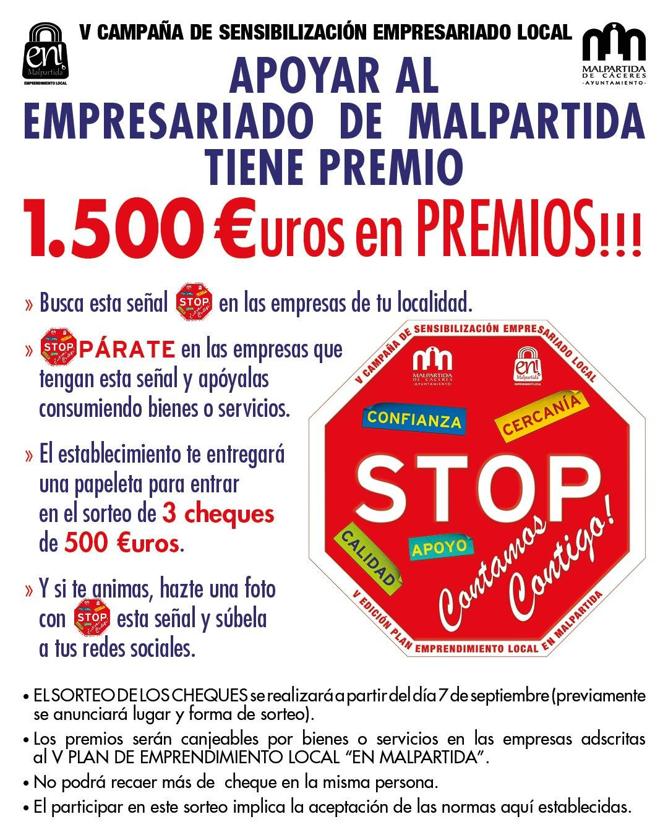 La V Campaña de Sensibilización al Empresariado Local repartirá 1.500 euros en premios