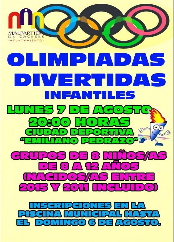 Vuelven las Olimpiadas Divertidas Infantiles de Malpartida de Cáceres