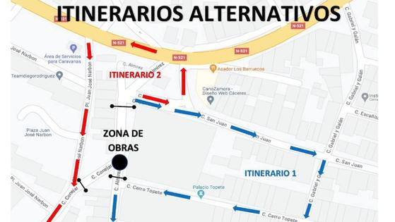 Cambios en el tráfico por la obra de la calle Almírez