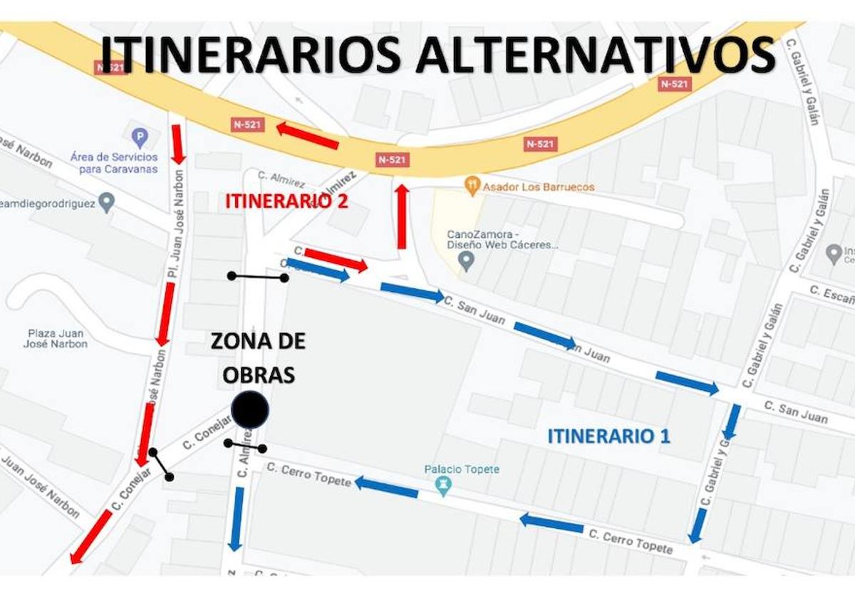 Cambios en el tráfico por la obra de la calle Almírez
