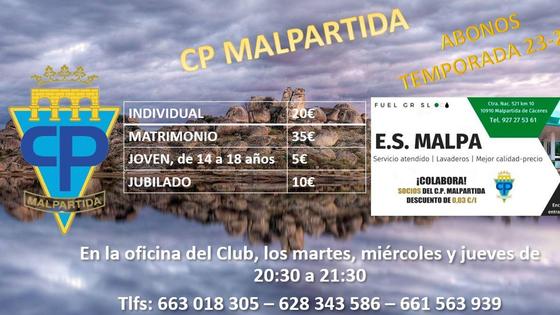 Campaña de abonos del CP Malpartida para la temporada 2023-2024