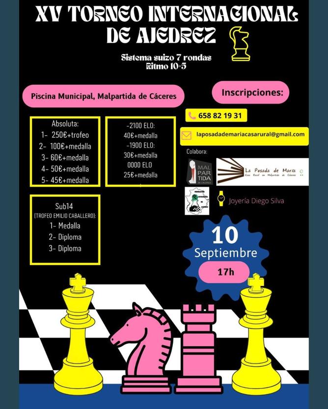 Vuelve el Torneo Internacional de Ajedrez de Malpartida de Cáceres