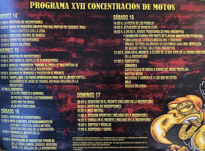 Imagen principal - Los Buitres Leonaos celebran en Malpartida de Cáceres su XVII Concentración Motera