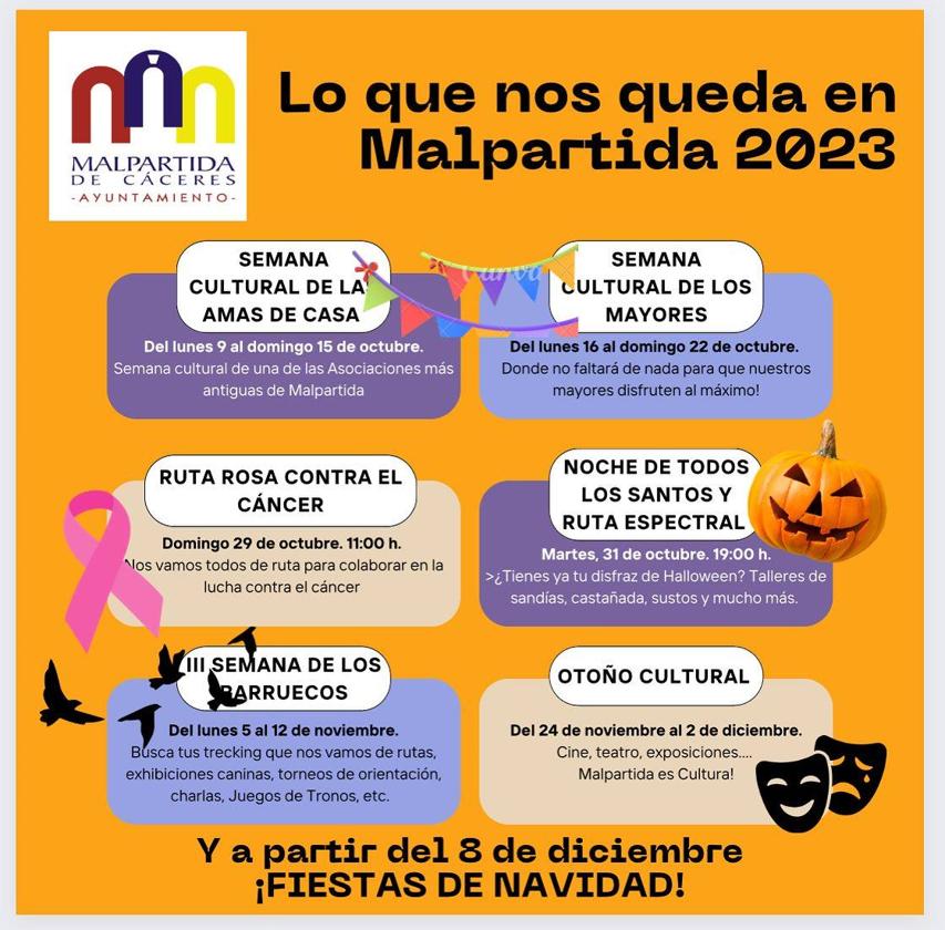 Entre verano y Navidad, Malpartida tiene aún muchas actividades programadas