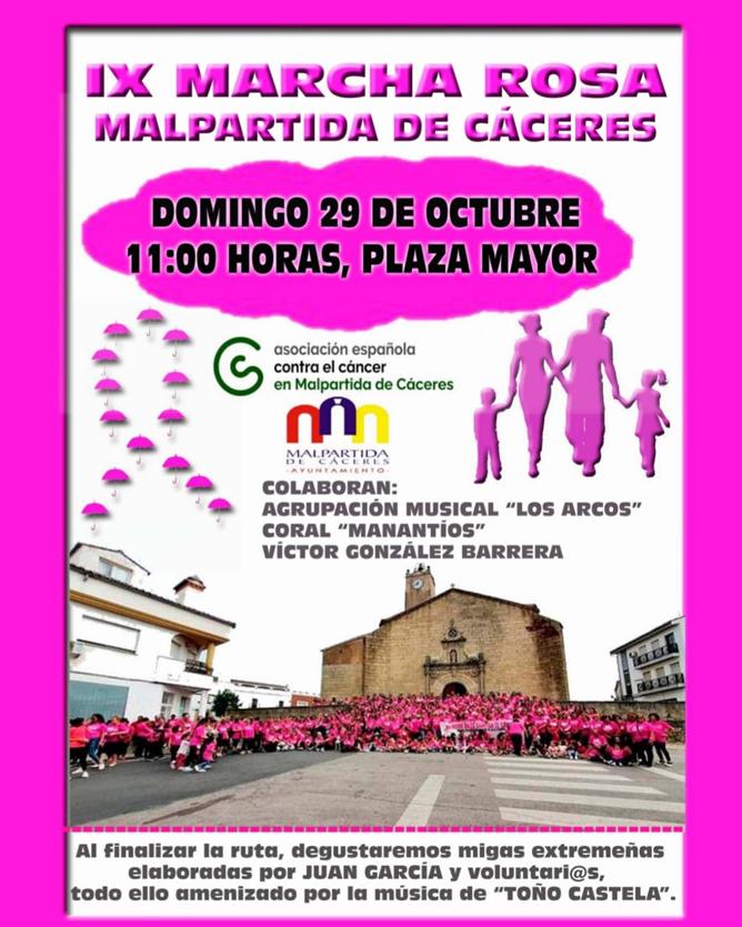 El domingo se celebra la Marcha Rosa de Malpartida de Cáceres