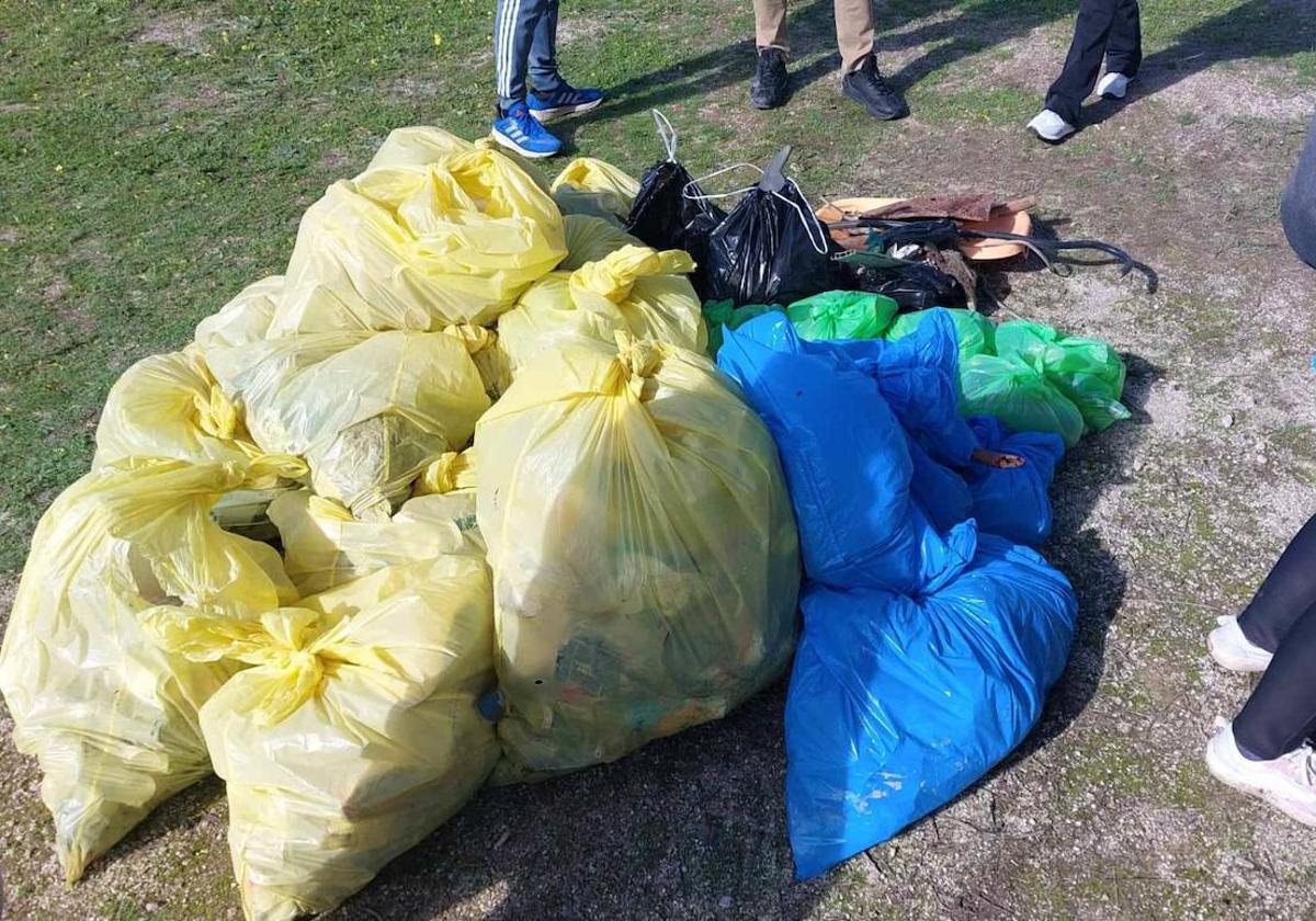 Recogidos 80 kilos de basuraleza cerca del IESO Los Barruecos