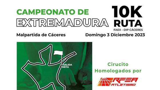 Malpartida de Cáceres estrena su nuevo circuito homologado con el Campeonato de Extremadura 10km ruta
