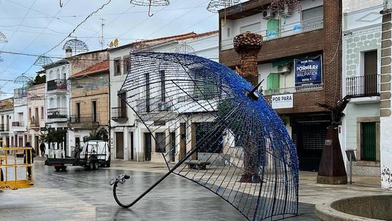 Un gran paraguas iluminará la Navidad de Malpartida de Cáceres