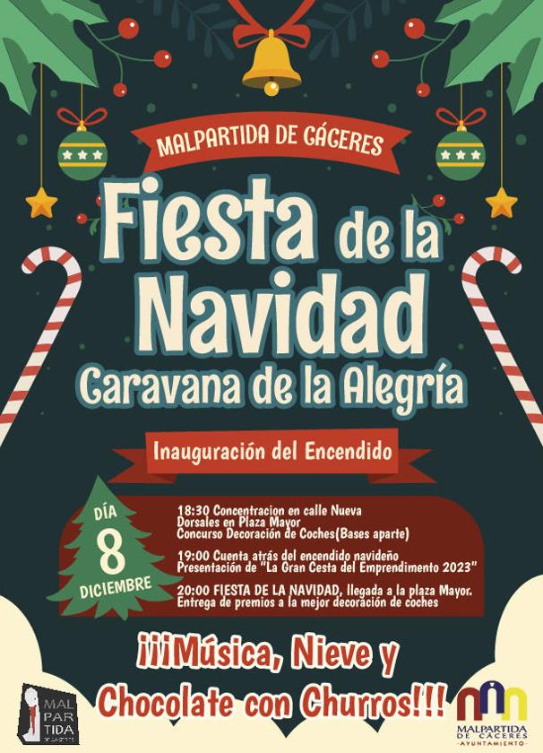 La Caravana de la Alegría y el encendido de luces darán inicio a la Navidad malpartideña