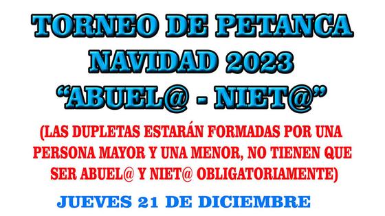 Abiertas las inscripciones para el Torneo de Petanca de Navidad 'Abuelo-Nieto'
